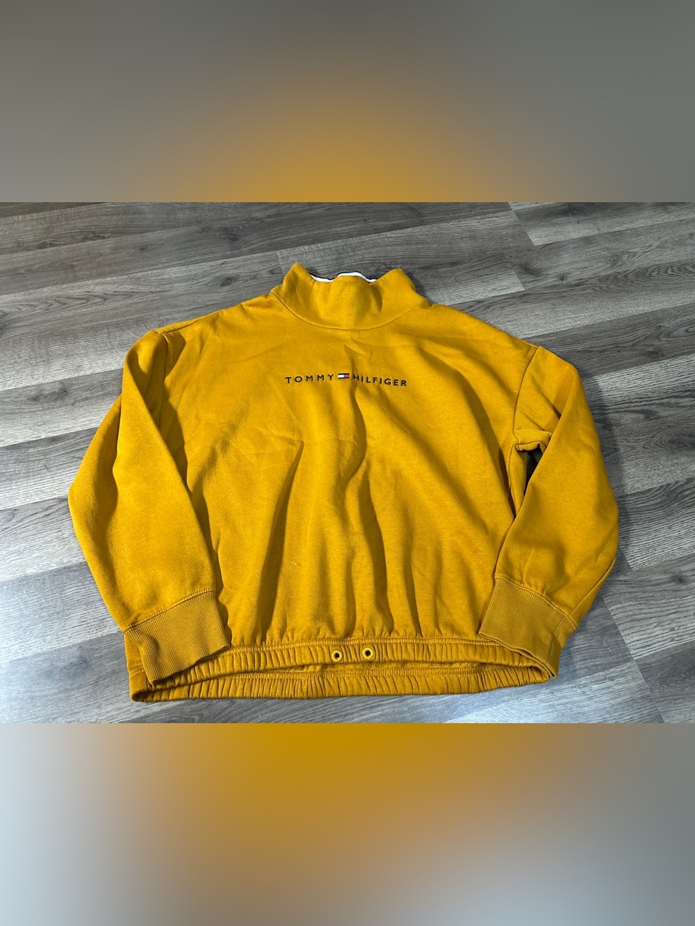 Tommy Hilfiger Women’s Mustard Yellow Funnel Neck Sweatshirt